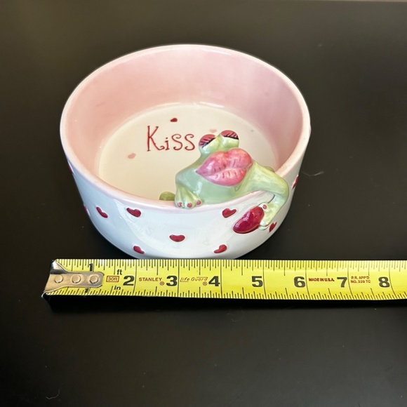 GANZ “KISS ME” Dog Bowl with Frog. Vintage. NWT - Picture 3 of 6